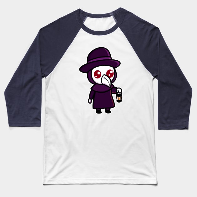 Cute Chibi Plague Doctor with lantern Baseball T-Shirt by Witchy Ways